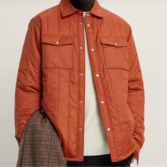 RARE High Quality Zara Man’s Quilted Shirt Jacket Shacket Pockets, lightweight L - Picture 4 of 13